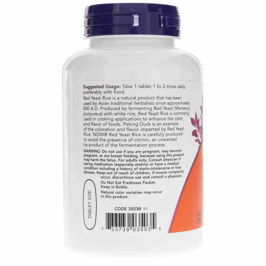 Red Yeast Rice 1200 Mg, NOW